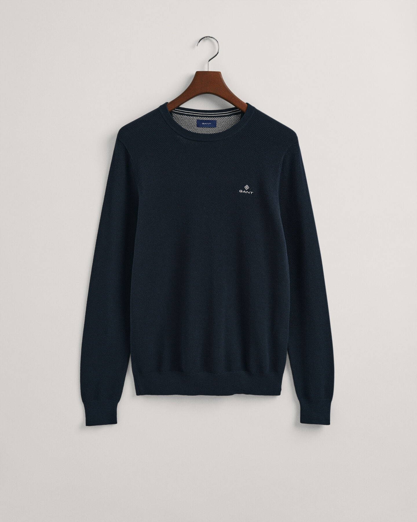 Cotton Piqu&eacute; Crew Neck Sweater