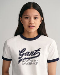 Teen Girls Cropped GANT USA T-Shirt
