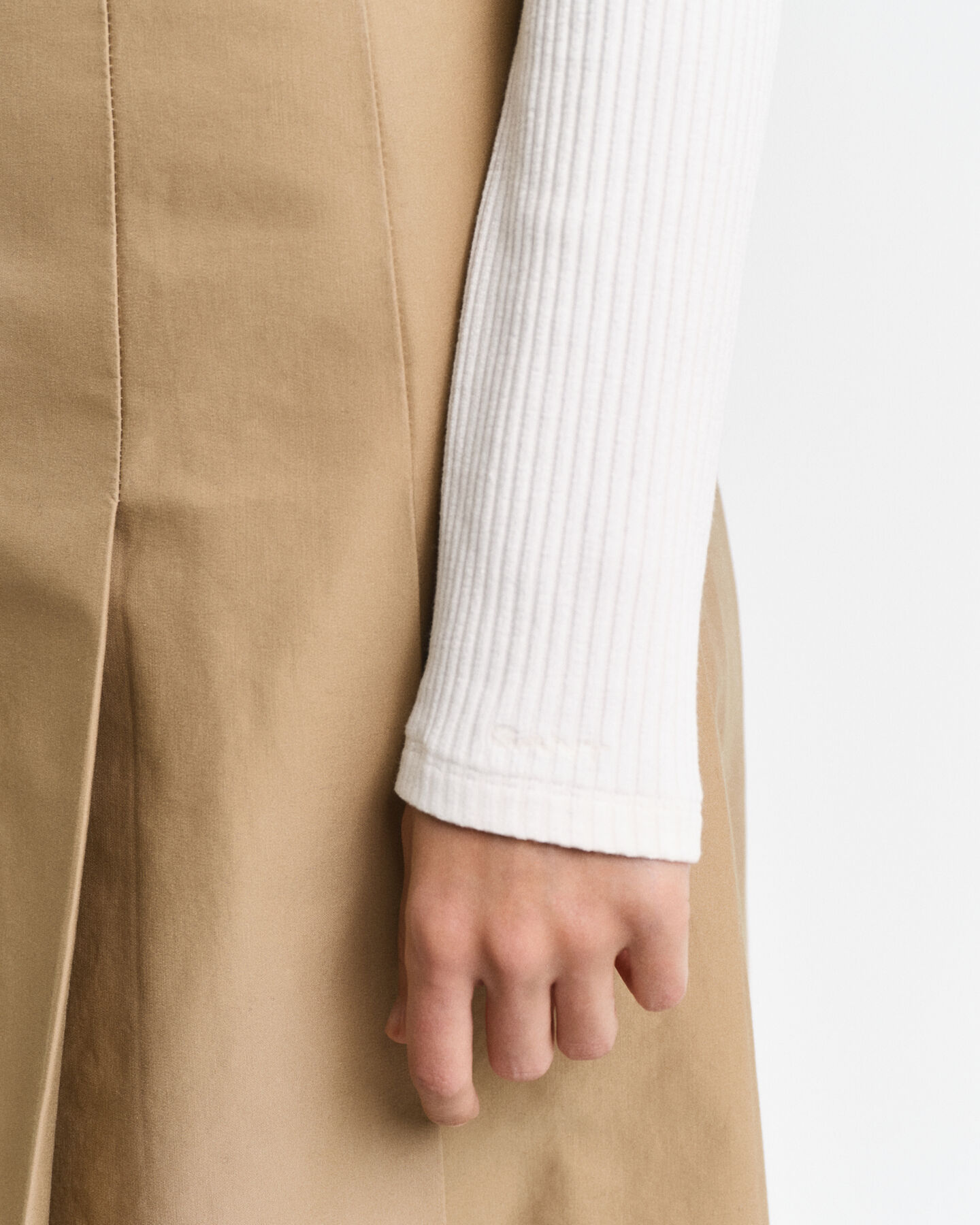 Ribbed Long Sleeve Polo Shirt