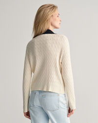Cable Knit Polo Sweater
