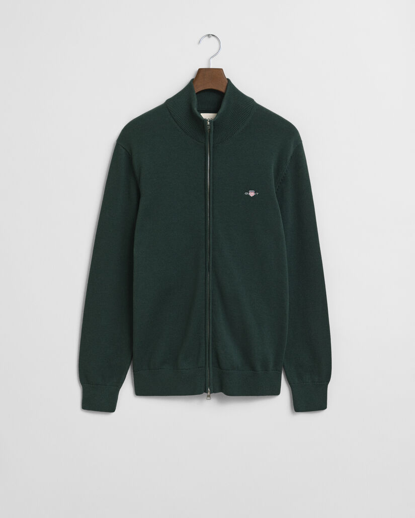 Casual Cotton Zip Cardigan