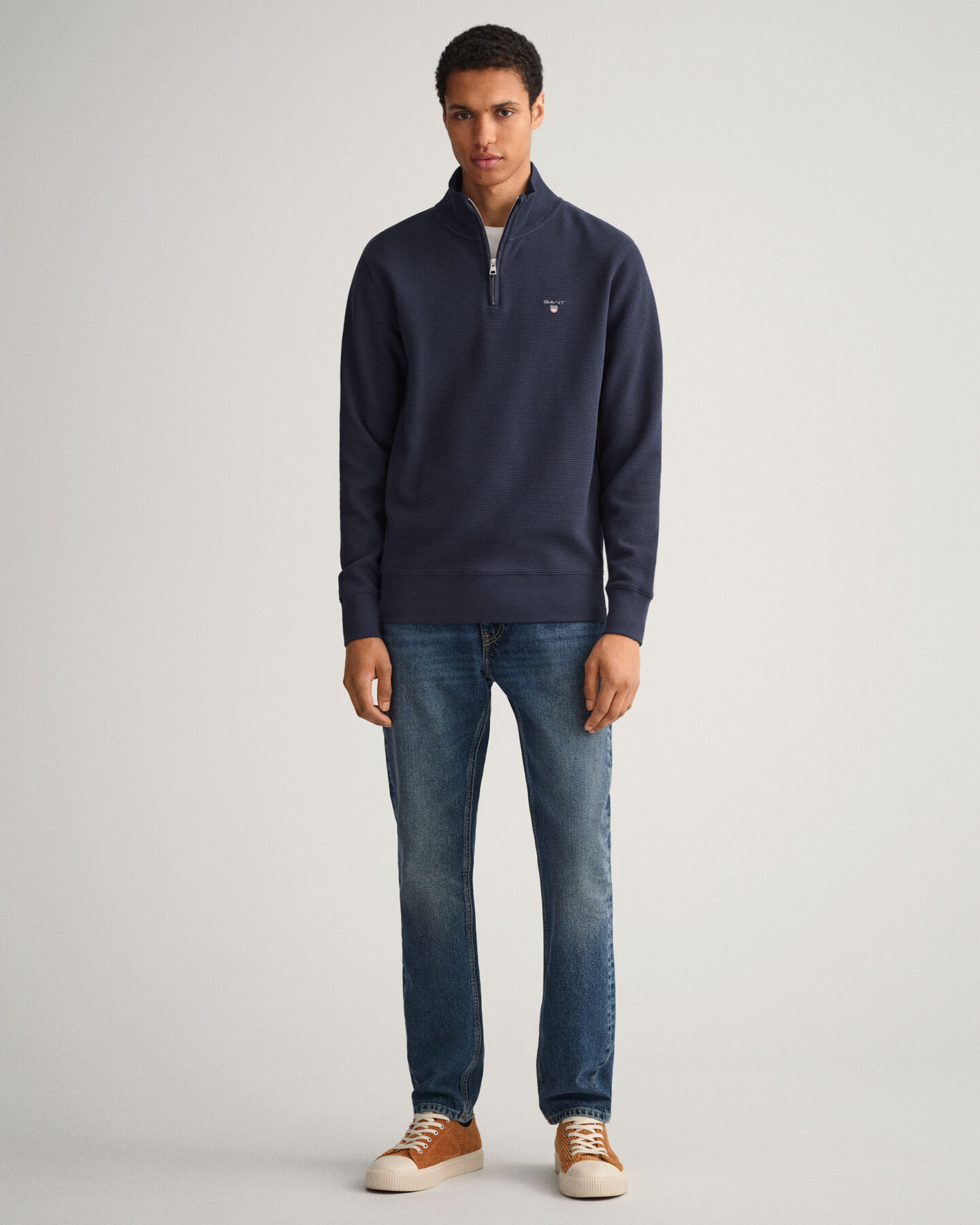 Waffle Half-Zip Sweatshirt