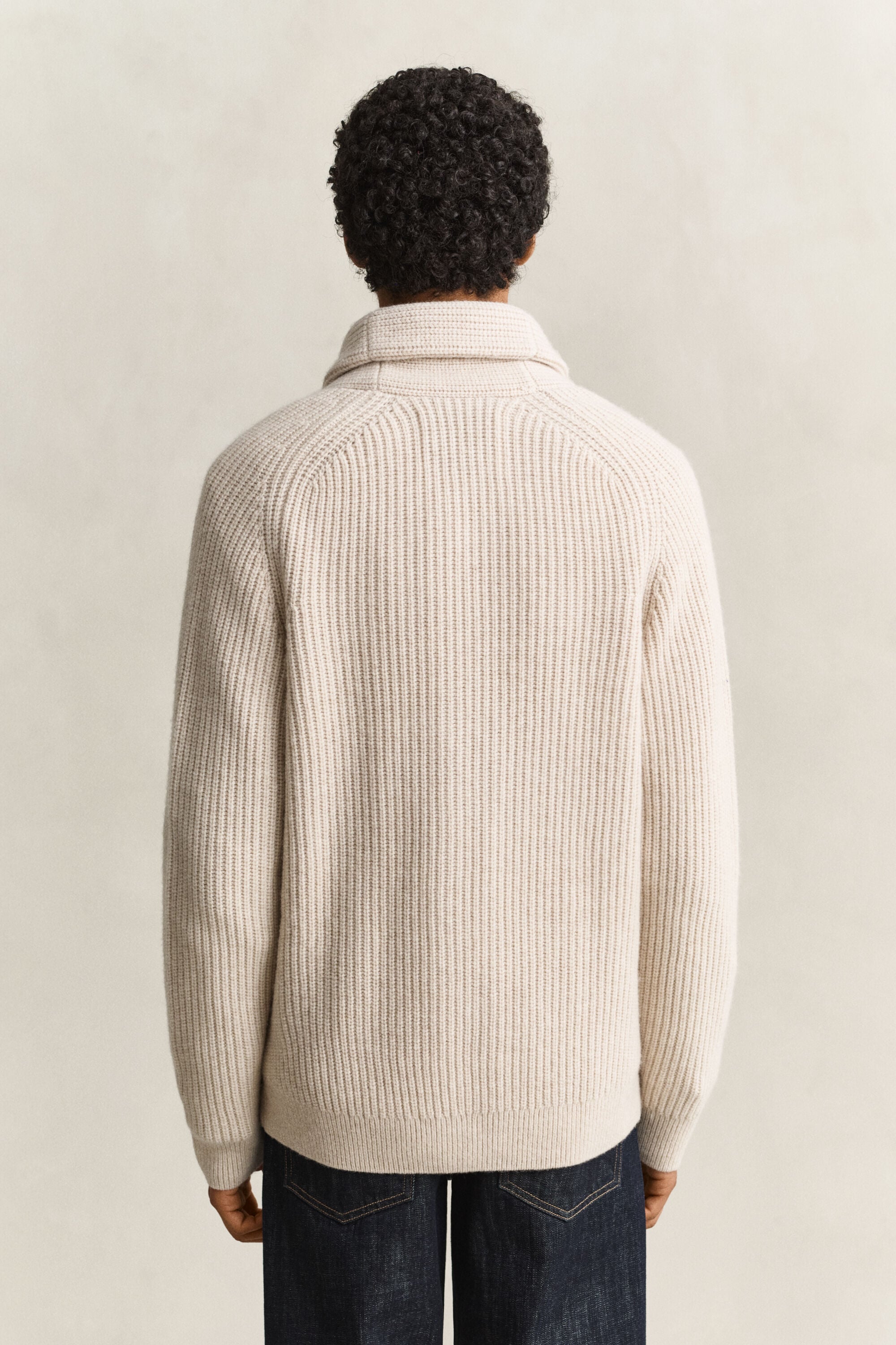 Ribbed Wool Blend Cardigan