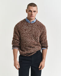M&eacute;lange Wool Crew Neck Sweater
