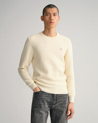 Cotton Texture Crew Neck Sweater