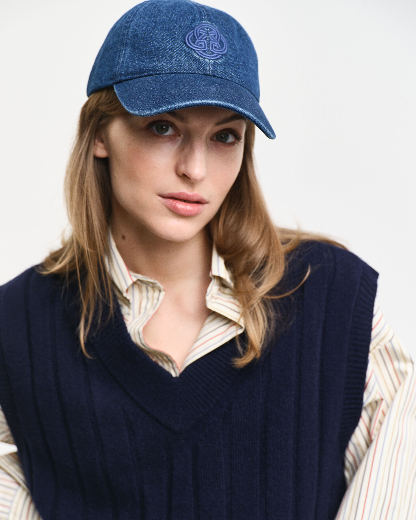 Wide Ribbed Wool V-Neck Sweater Vest