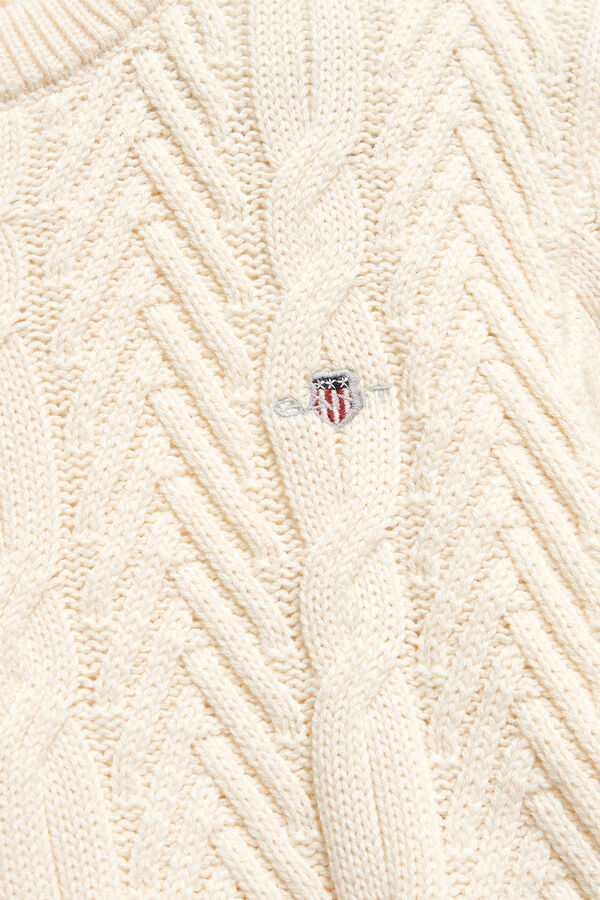 Teen Boys Cable Knit Sweater — CREAMED WHITE