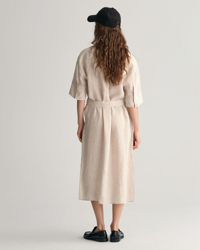 Linen Short Sleeve Shirt Dress