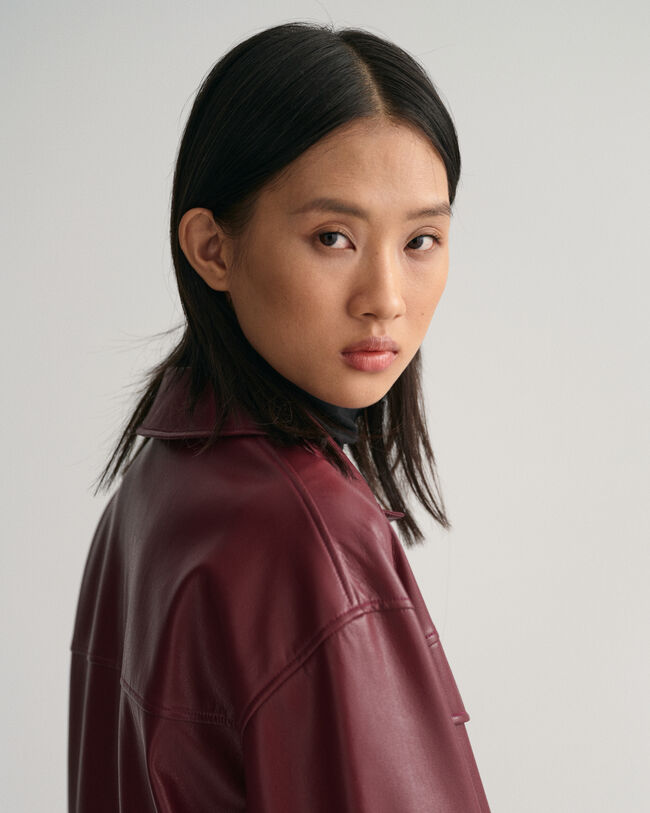 Faux Leather Overshirt