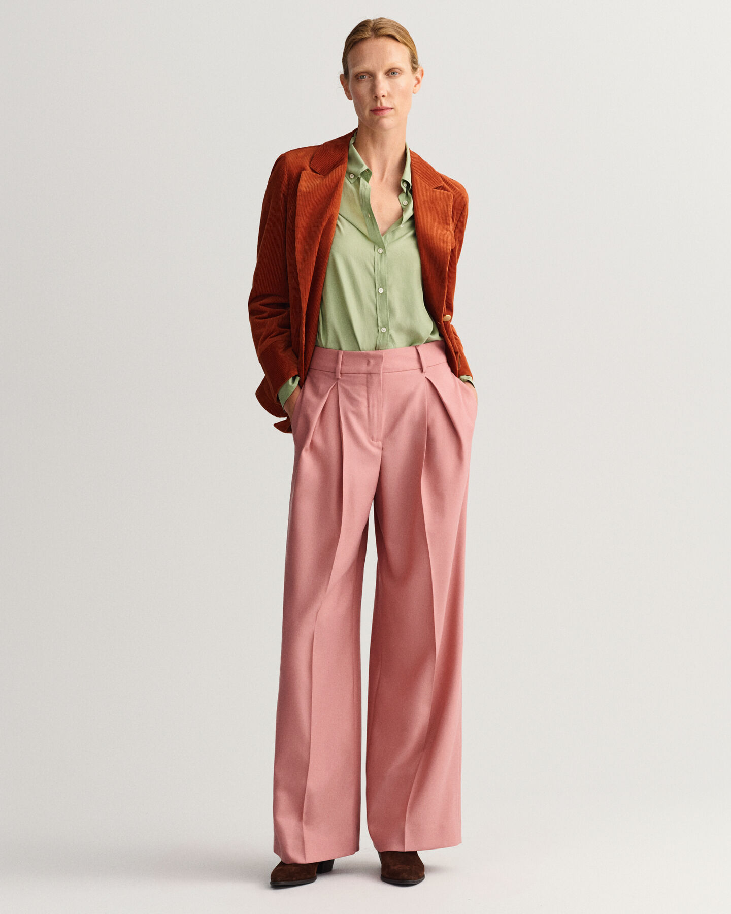 High-Waisted Pleated Wide Pants