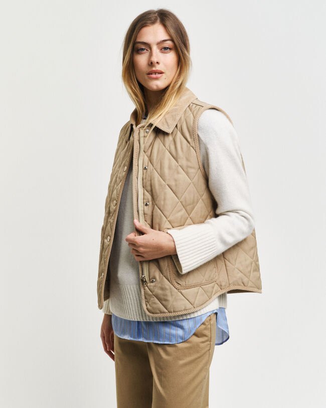 Quilted Corduroy Detailed Vest