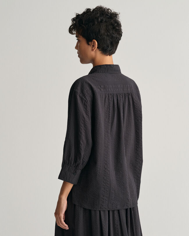 Relaxed Fit Seersucker Striped Popover Shirt