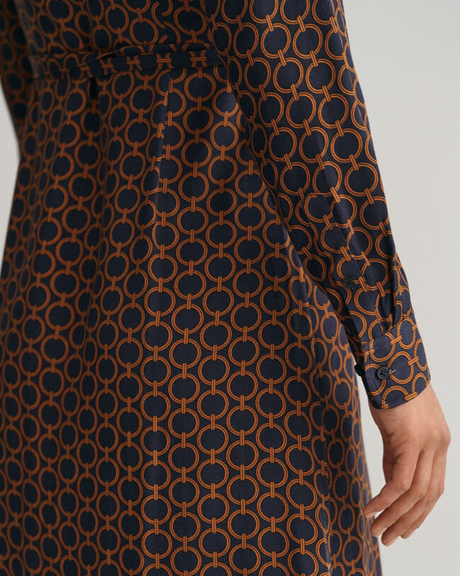 Slim Fit Geometric Shirt Dress