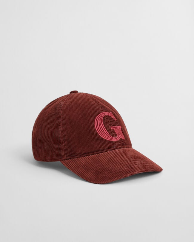 G Embroidered Corduroy Cap