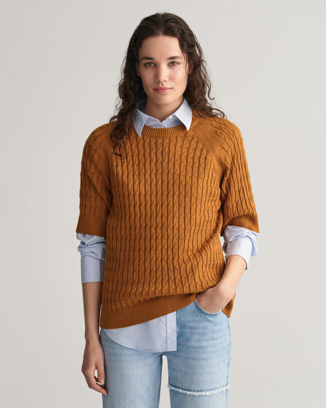 Cable Knit Mid Sleeve Sweater