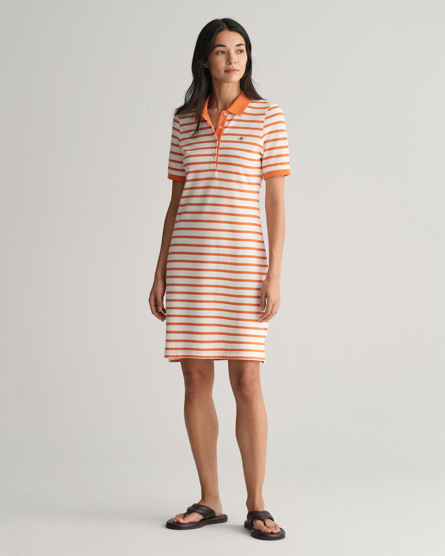 Striped Shield Piqu&eacute; Polo Dress