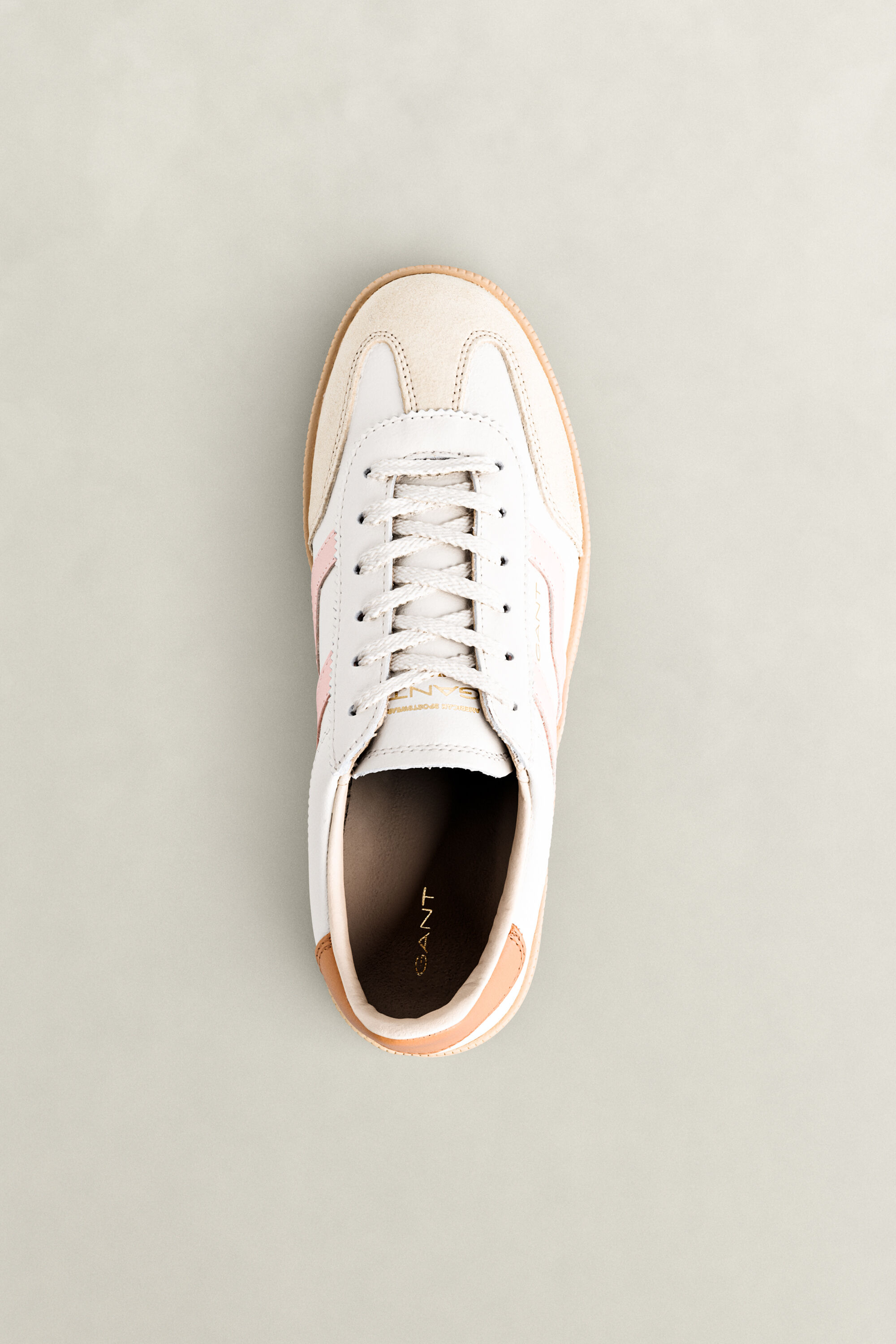 Cuzima Leather Sneakers — APRICOT PINK