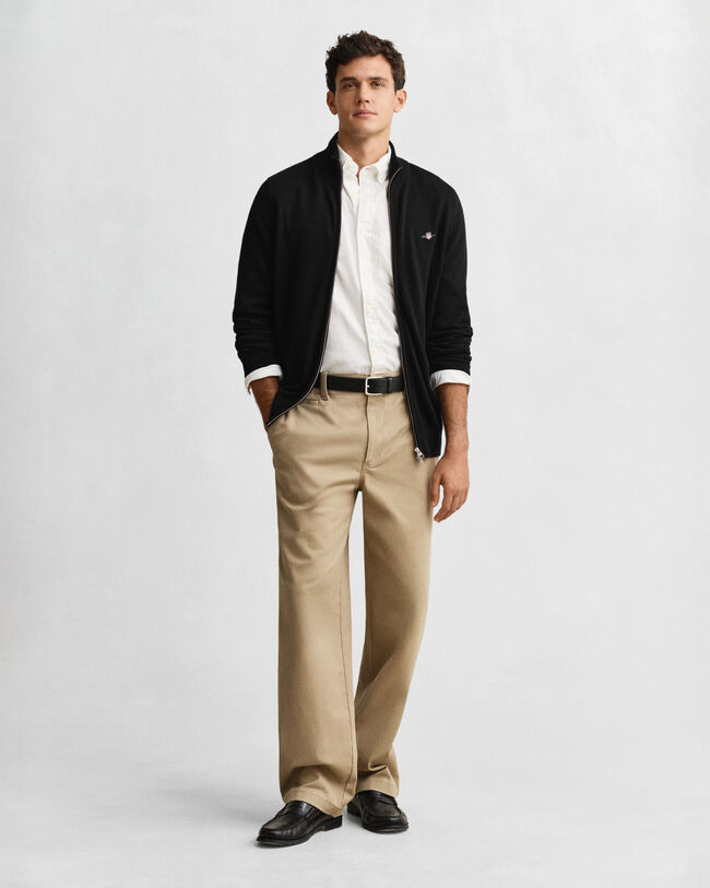 Casual Cotton Zip Cardigan