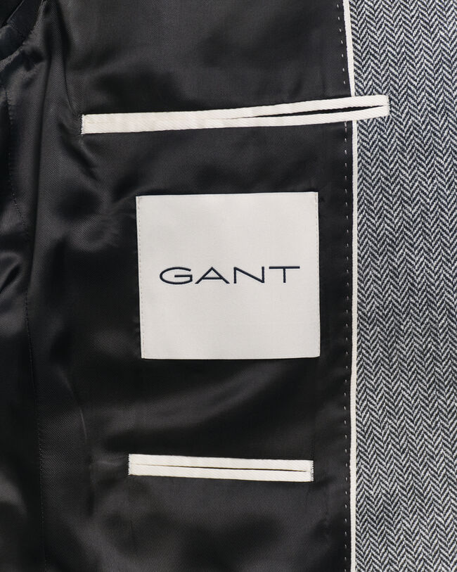 Slim Fit Flannel Herringbone Suit Jacket