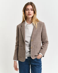 Regular Fit Short Herringbone Blazer