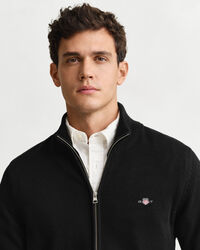 Casual Cotton Zip Cardigan