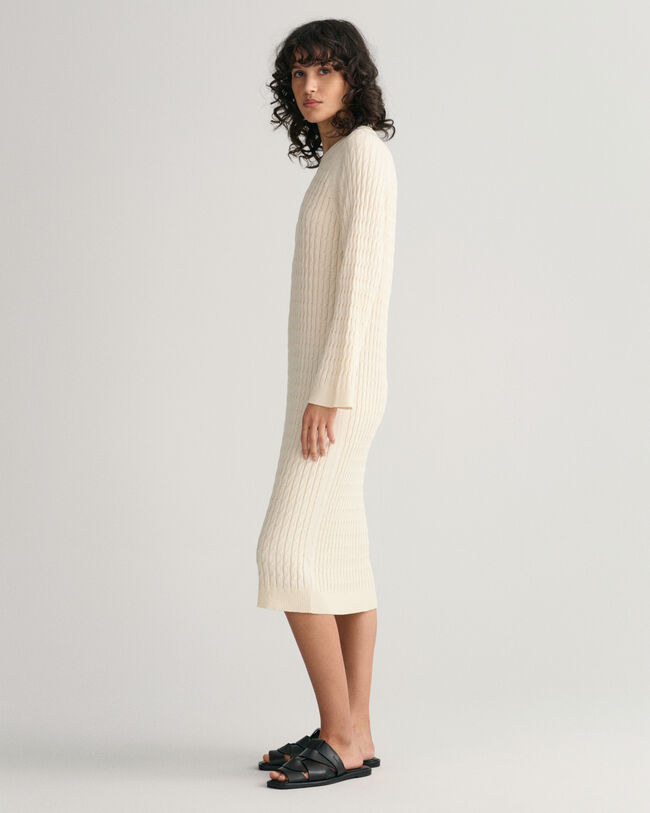 Cable Knit Crew Neck Dress