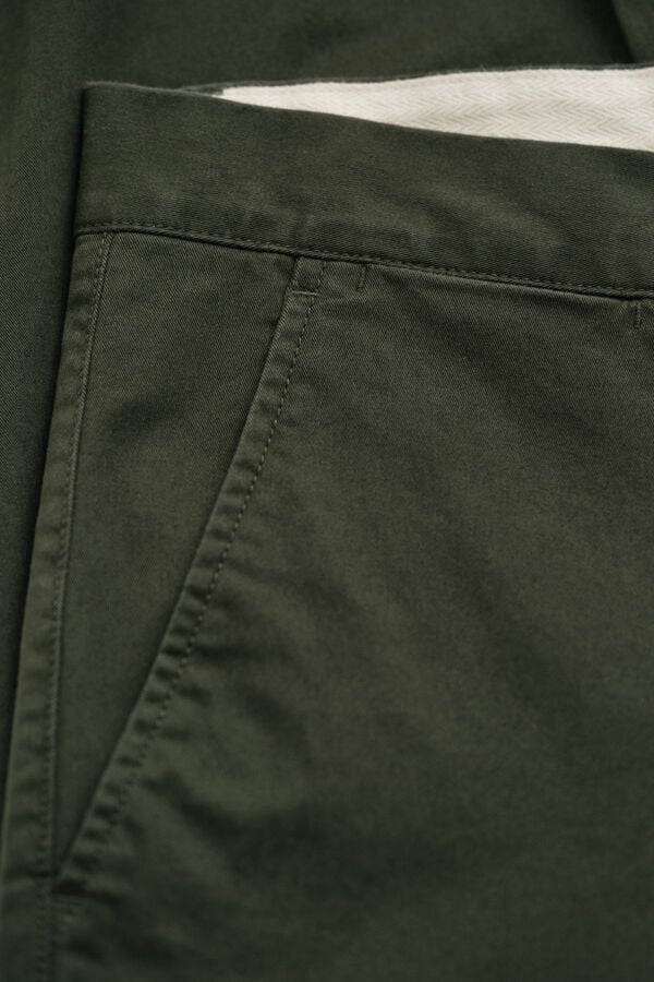 Classic Slim Chinos — DARK MOSS GREEN