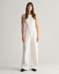 Low-Waisted Wide Leg White Jeans