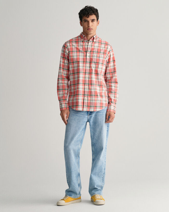 Regular Fit Checked Cotton Linen Shirt
