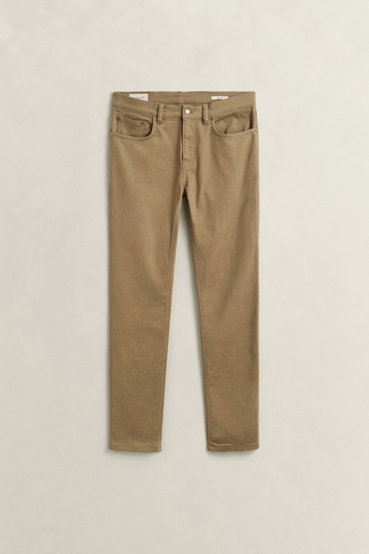 Slim Fit Twill Jeans — LIGHT TAUPE