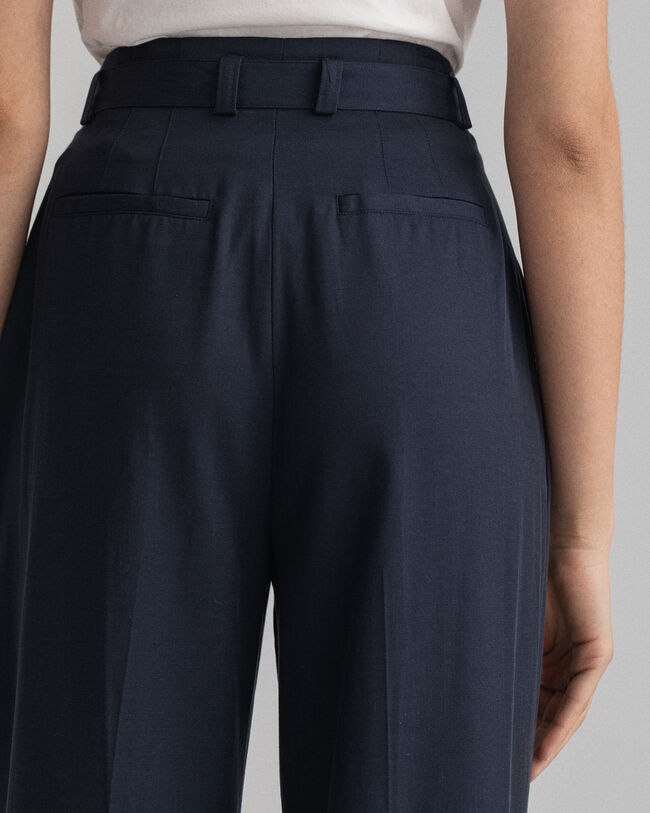 High-Waisted Fluid Pleated Chinos
