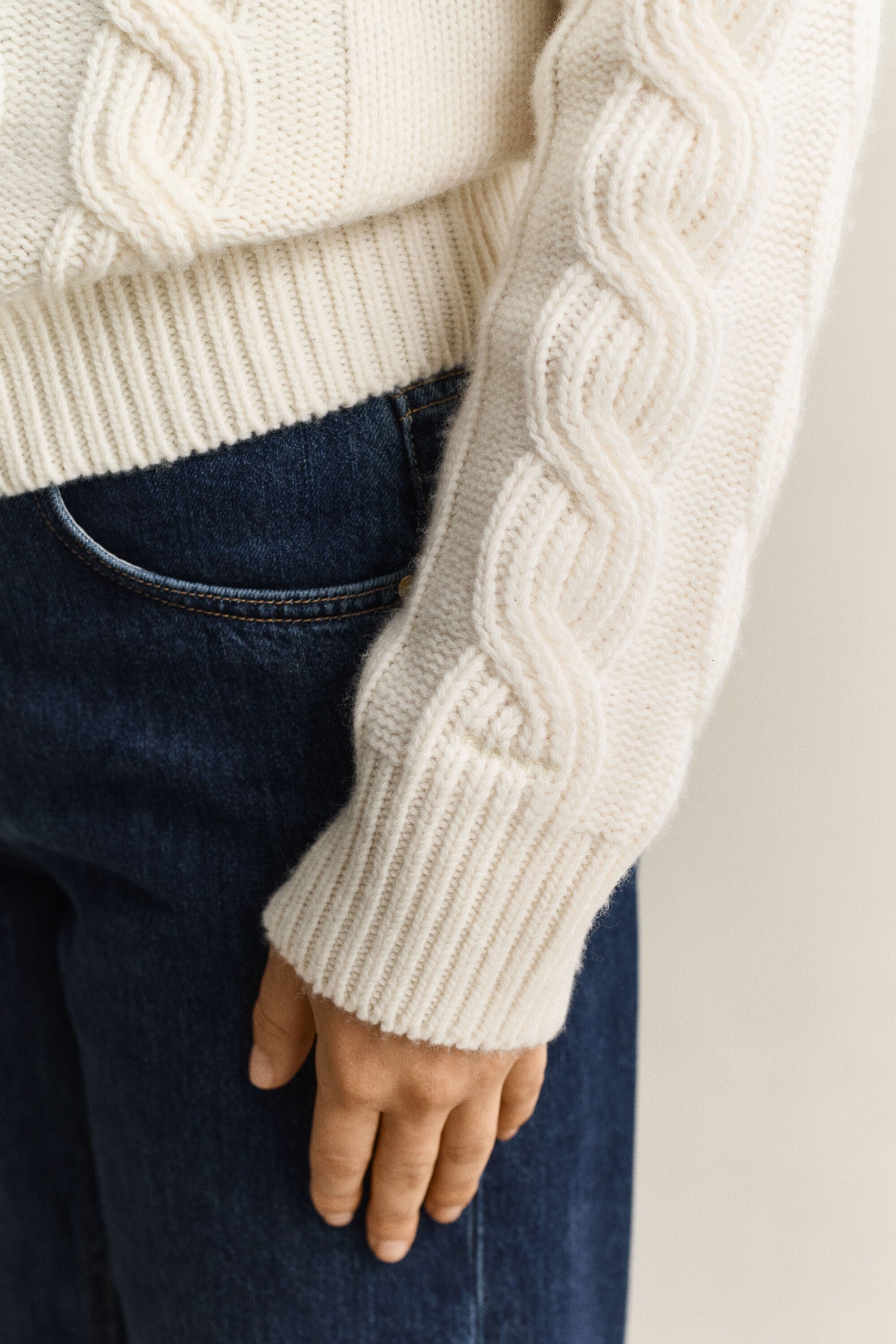Wool Blend Cable Knit Sweater