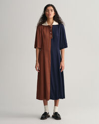 Color Block Short Sleeve Rugger Dress