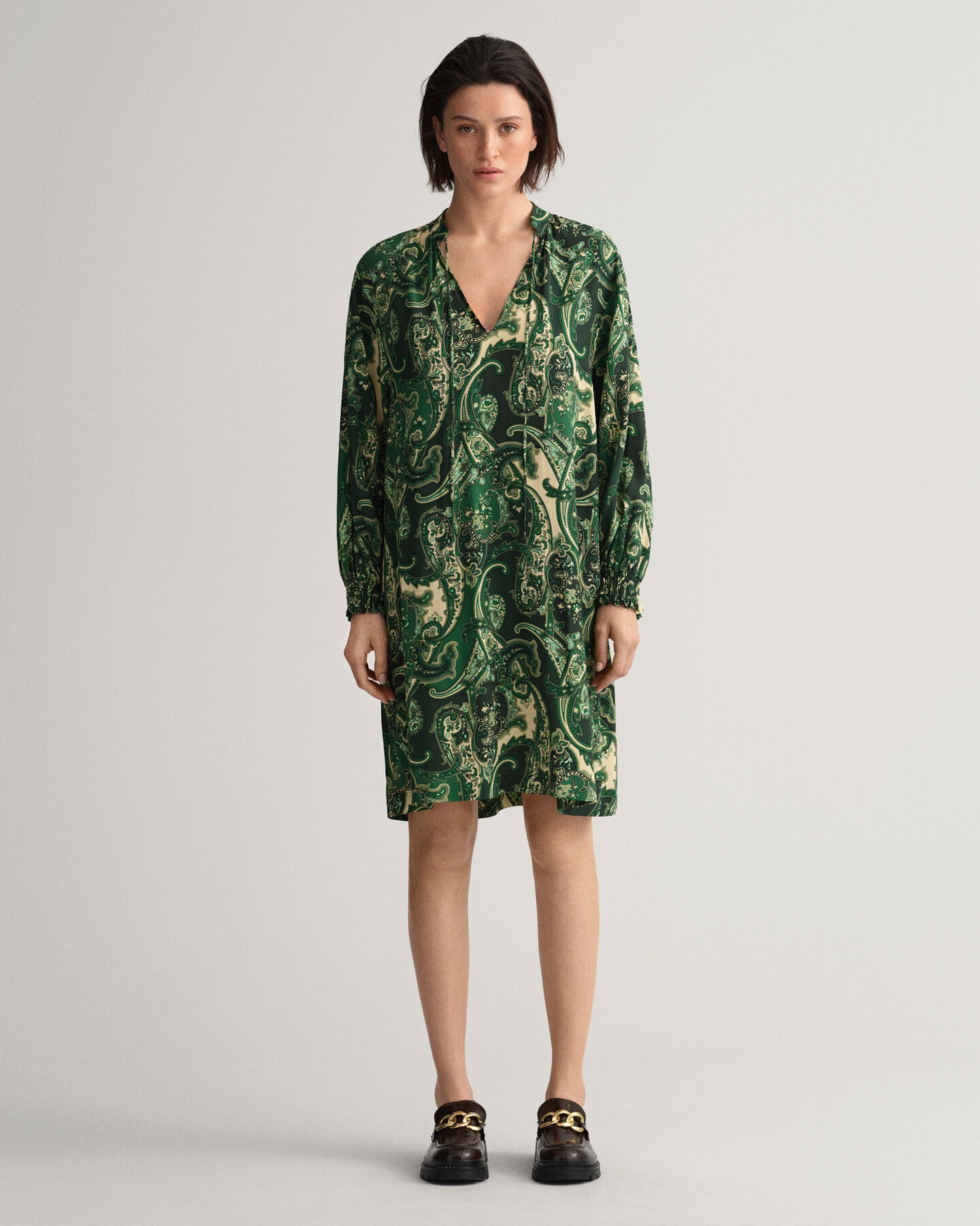 Paisley Stand Collar Dress