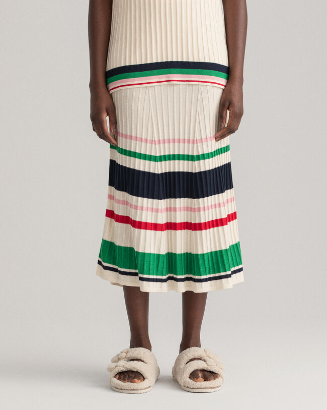 Striped Rib Knit Skirt