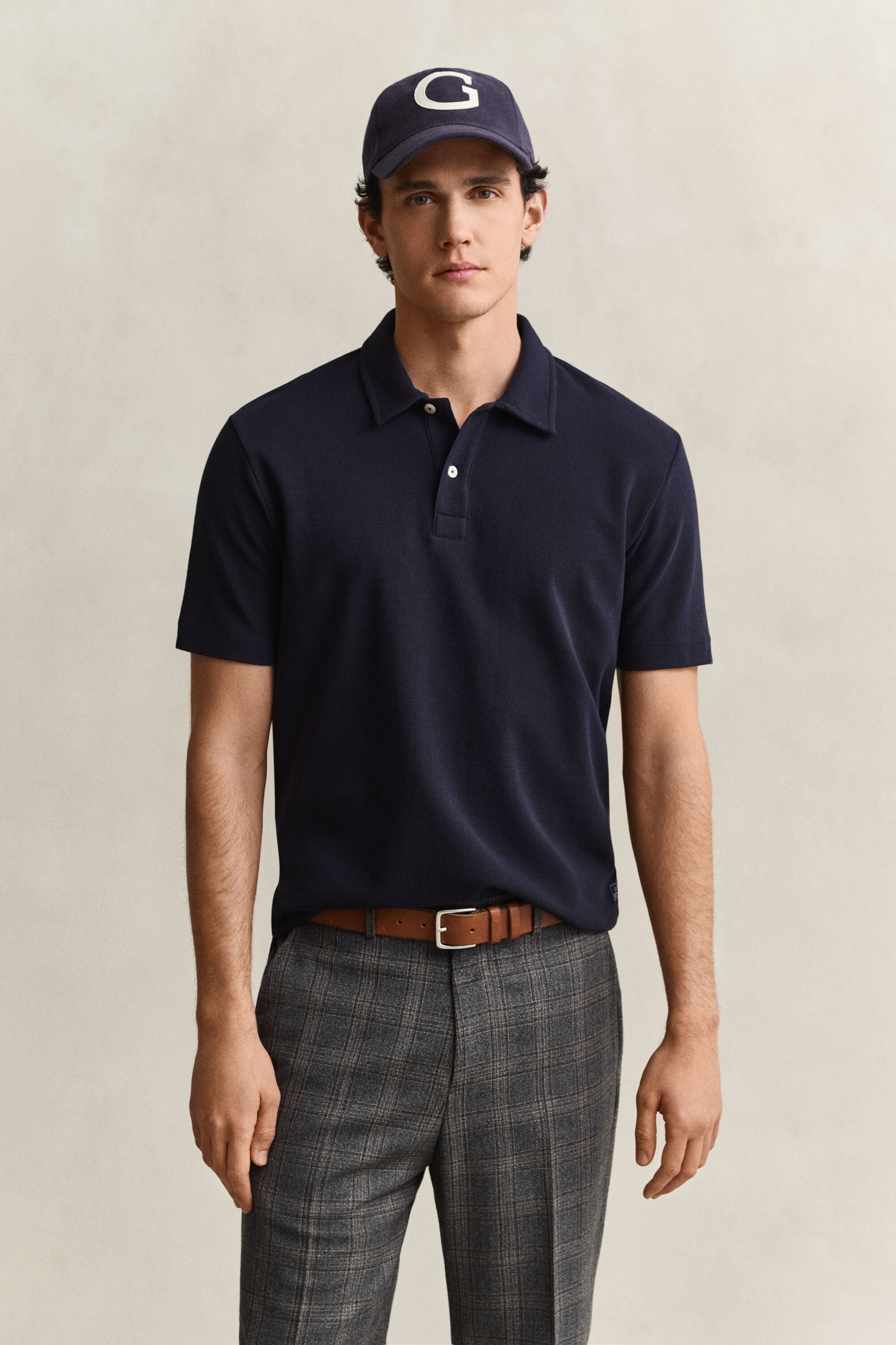 Waffle Texture Polo Shirt