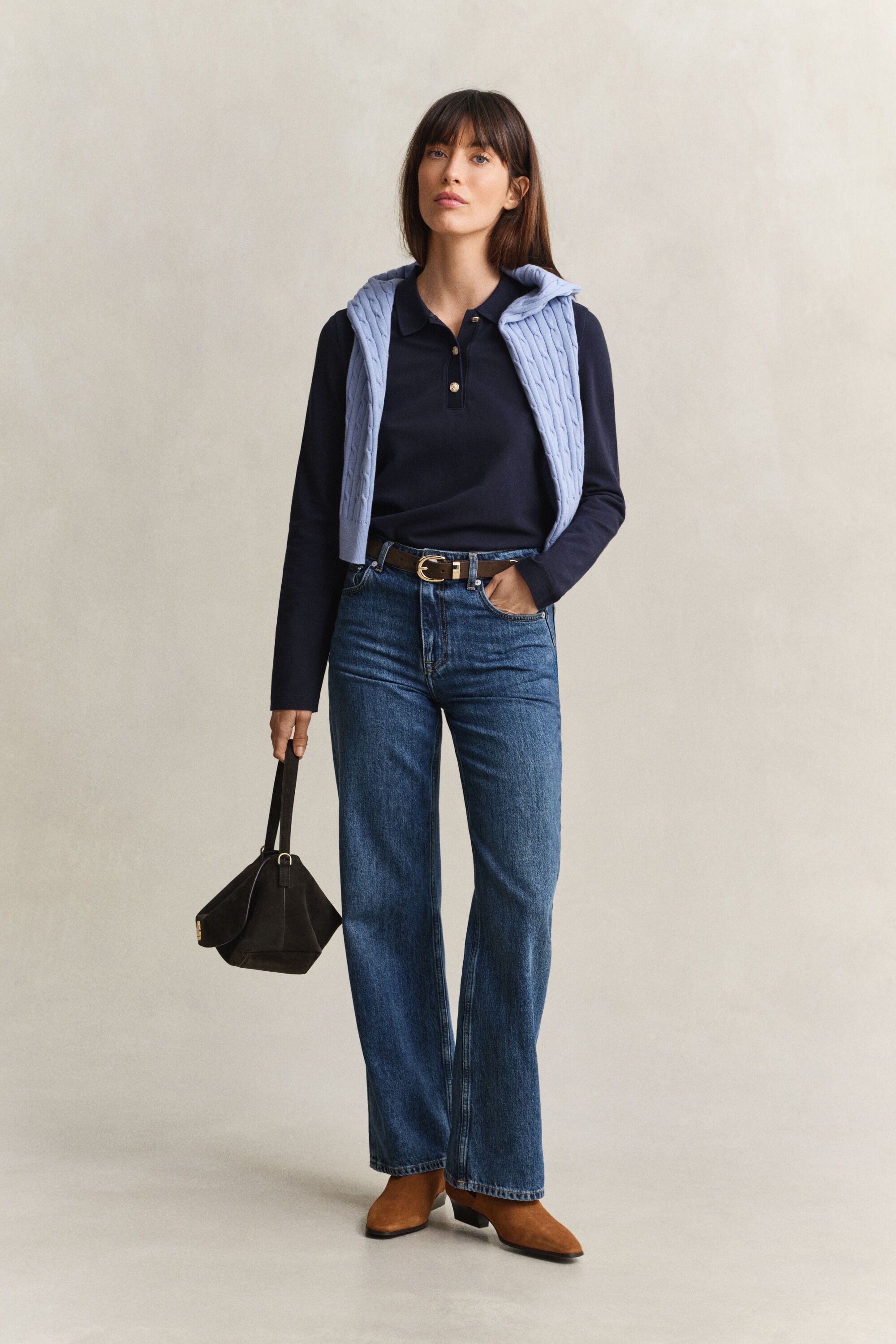 Piqué Polo Long Sleeve Top