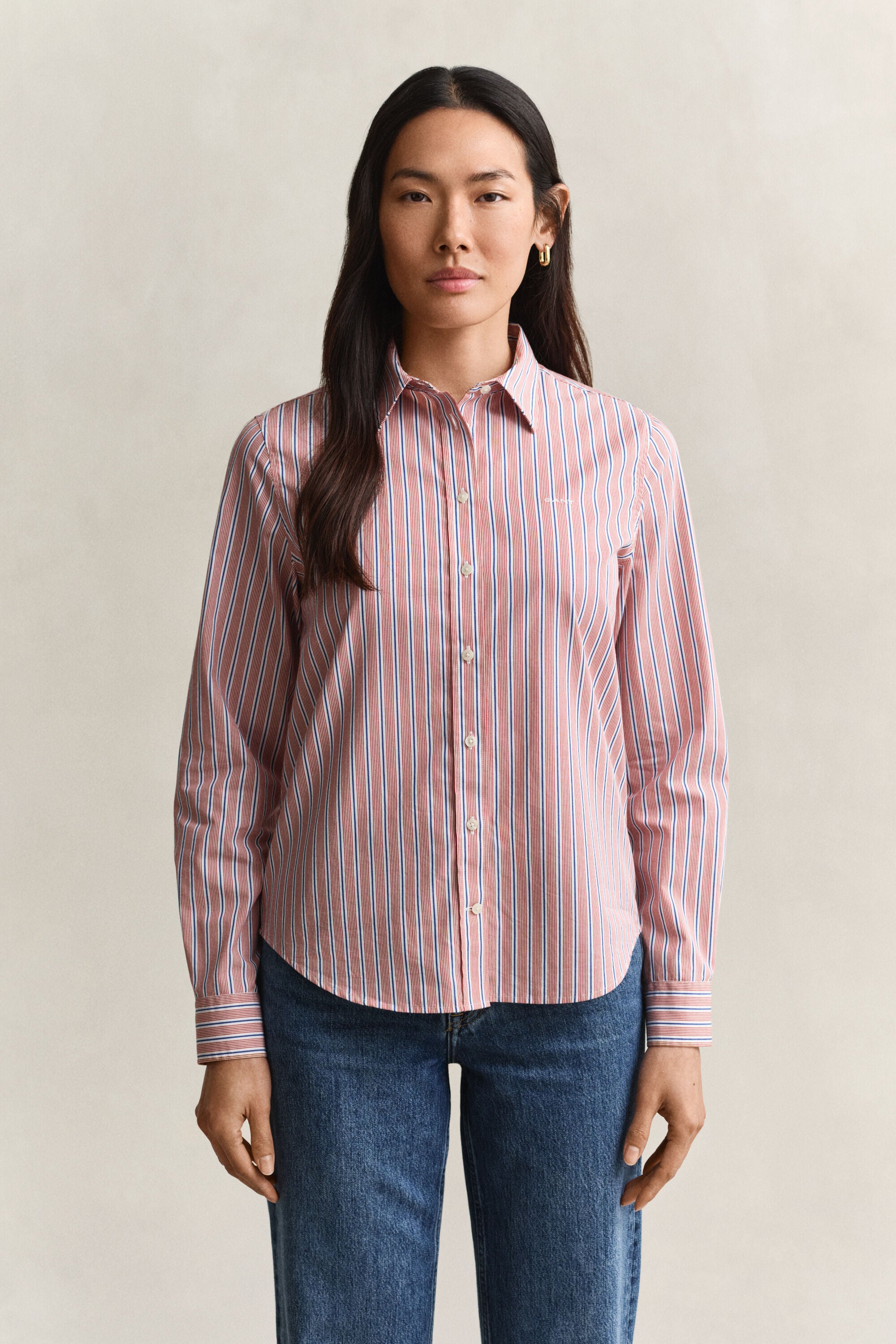 Regular Fit Striped Classic Poplin Shirt