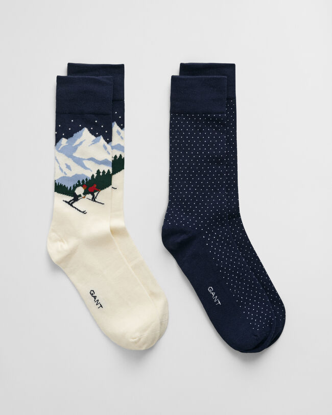 2-Pack Ski Artwork Socks Gift Box