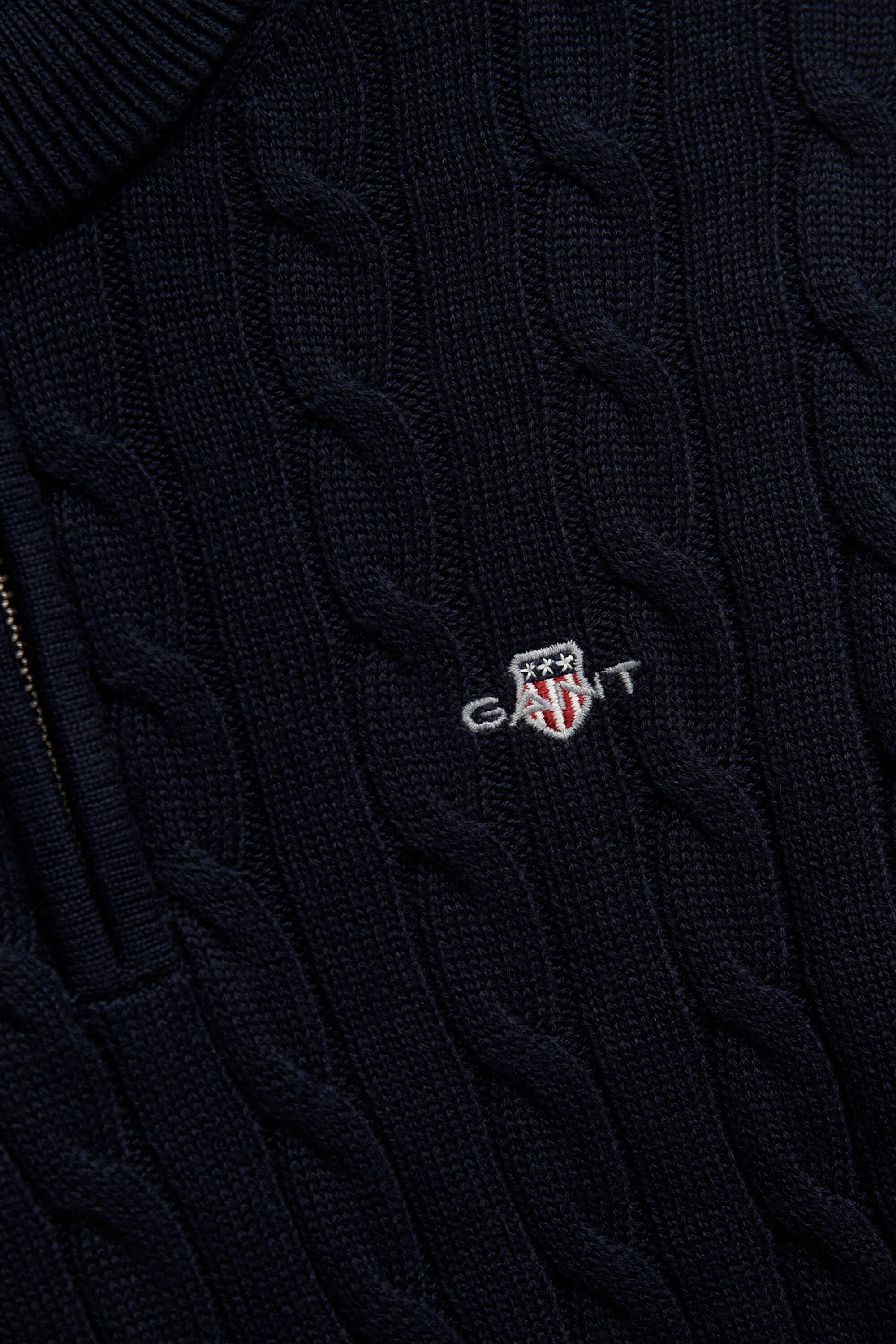 Teen Boys Shield Cable Knit Half-Zip Sweater