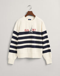 Sail Graphic Striped Crew Neck Sweatshirt