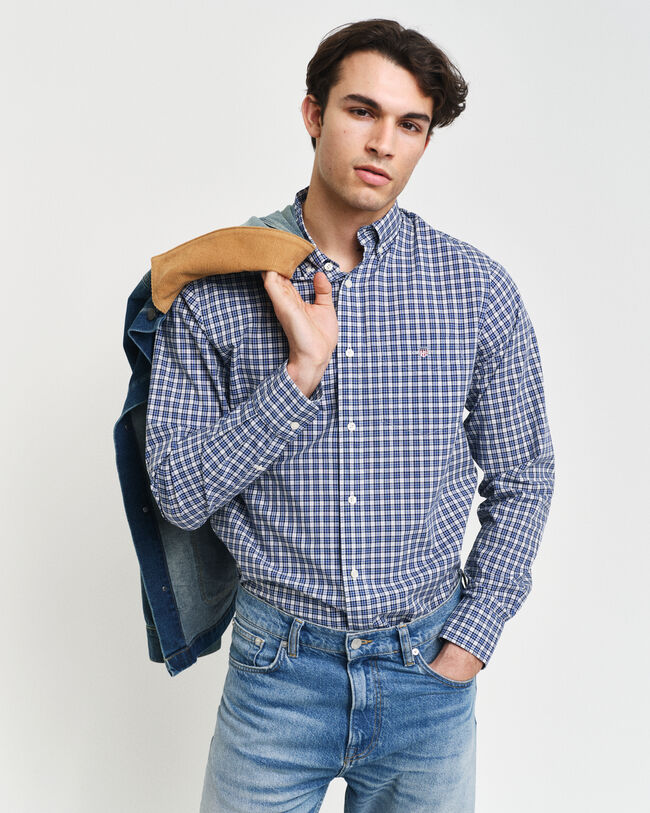 Regular Fit Small Checked Poplin Shirt
