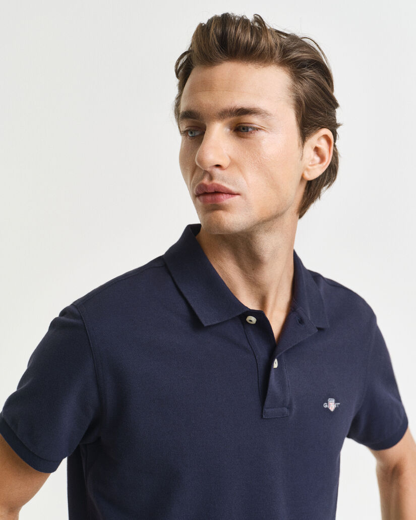 Slim Fit Shield Piqué Polo Shirt