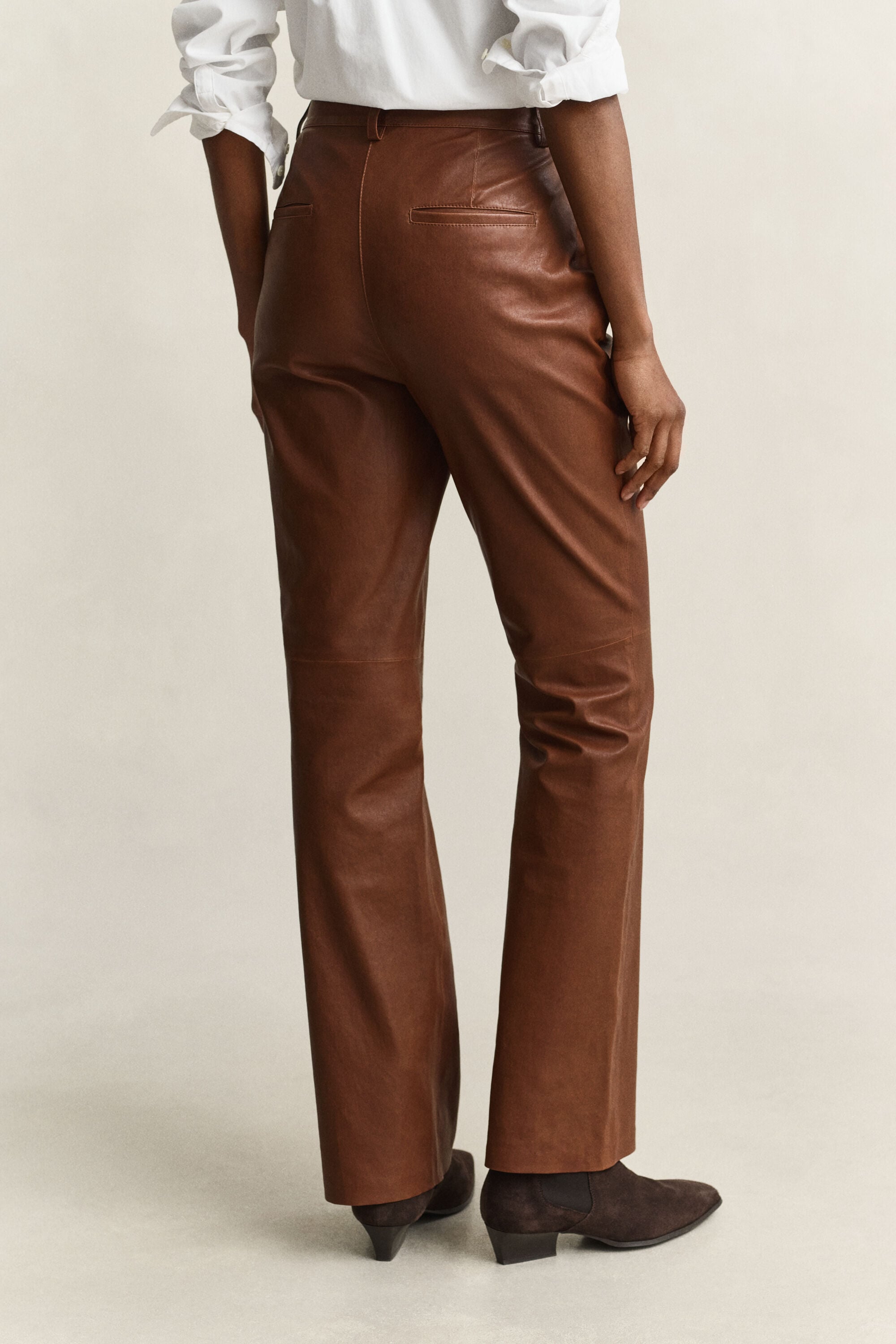 Flared Leather Pants