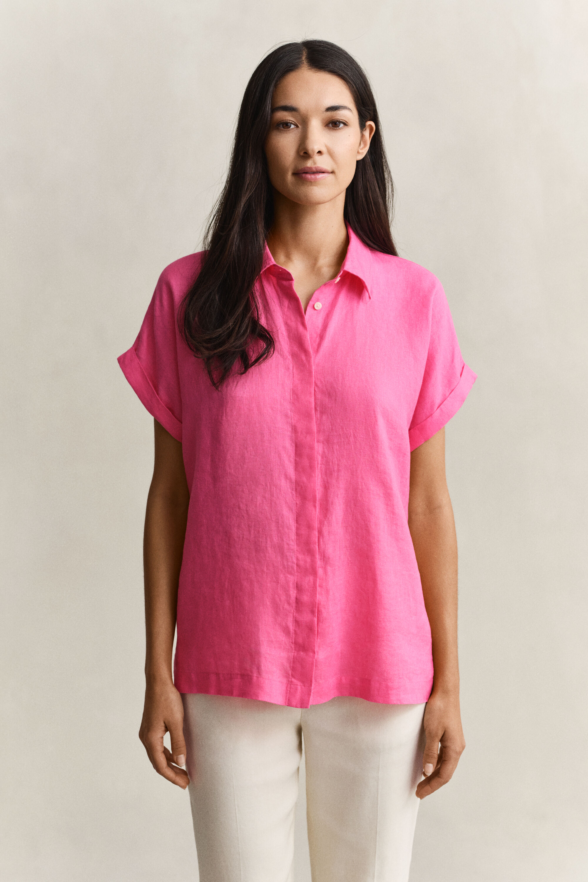 Linen Cap Sleeve Shirt