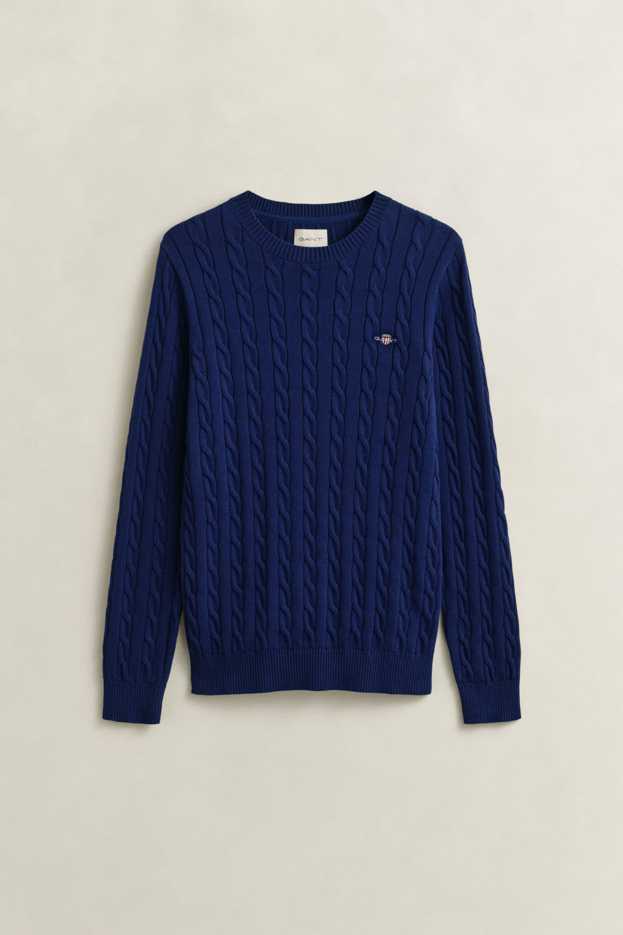 Cotton Cable Knit Crew Neck Sweater
