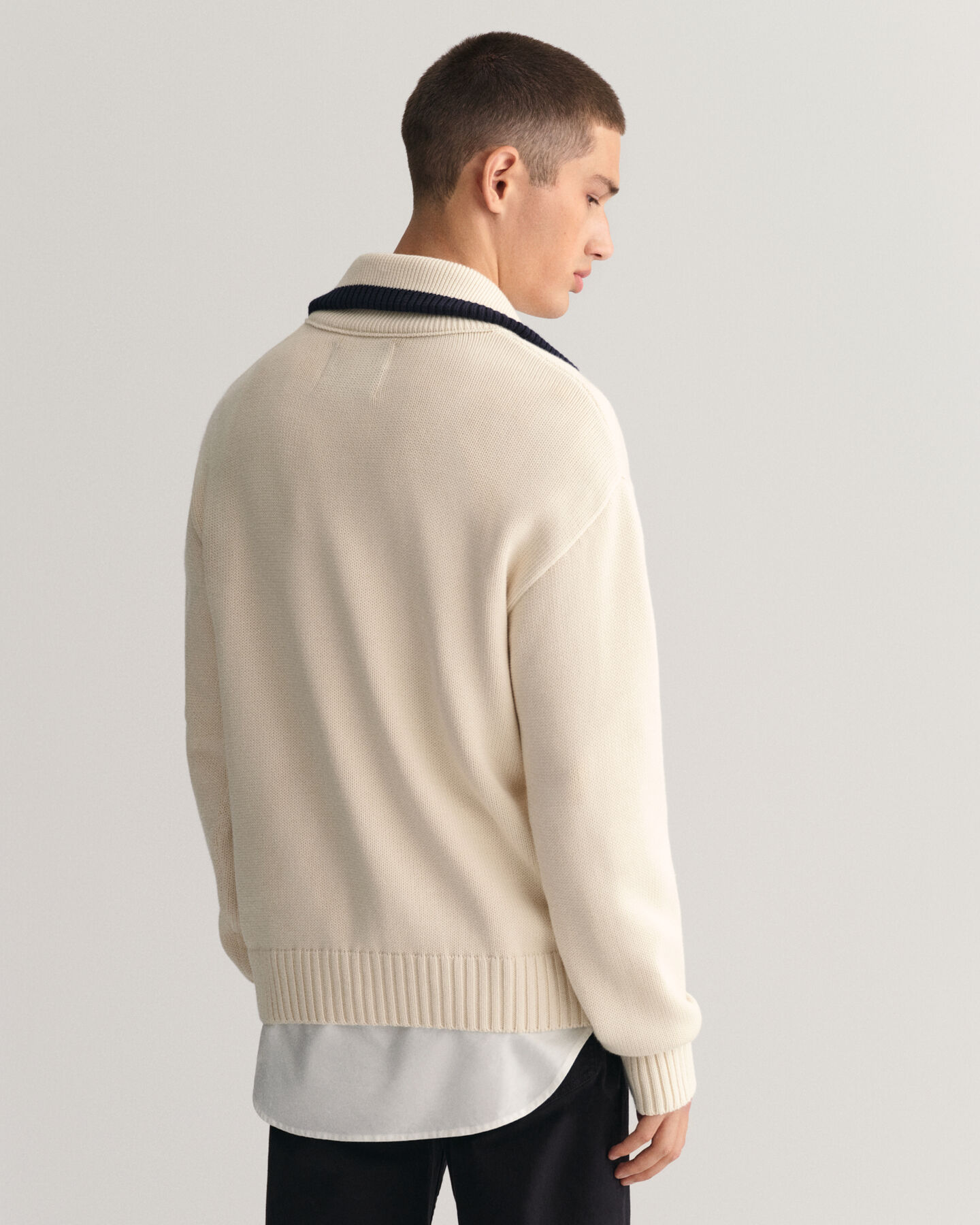 Plain Cotton Half-Zip Sweater