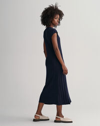 Rib Knit Crew Neck Sleeveless Dress