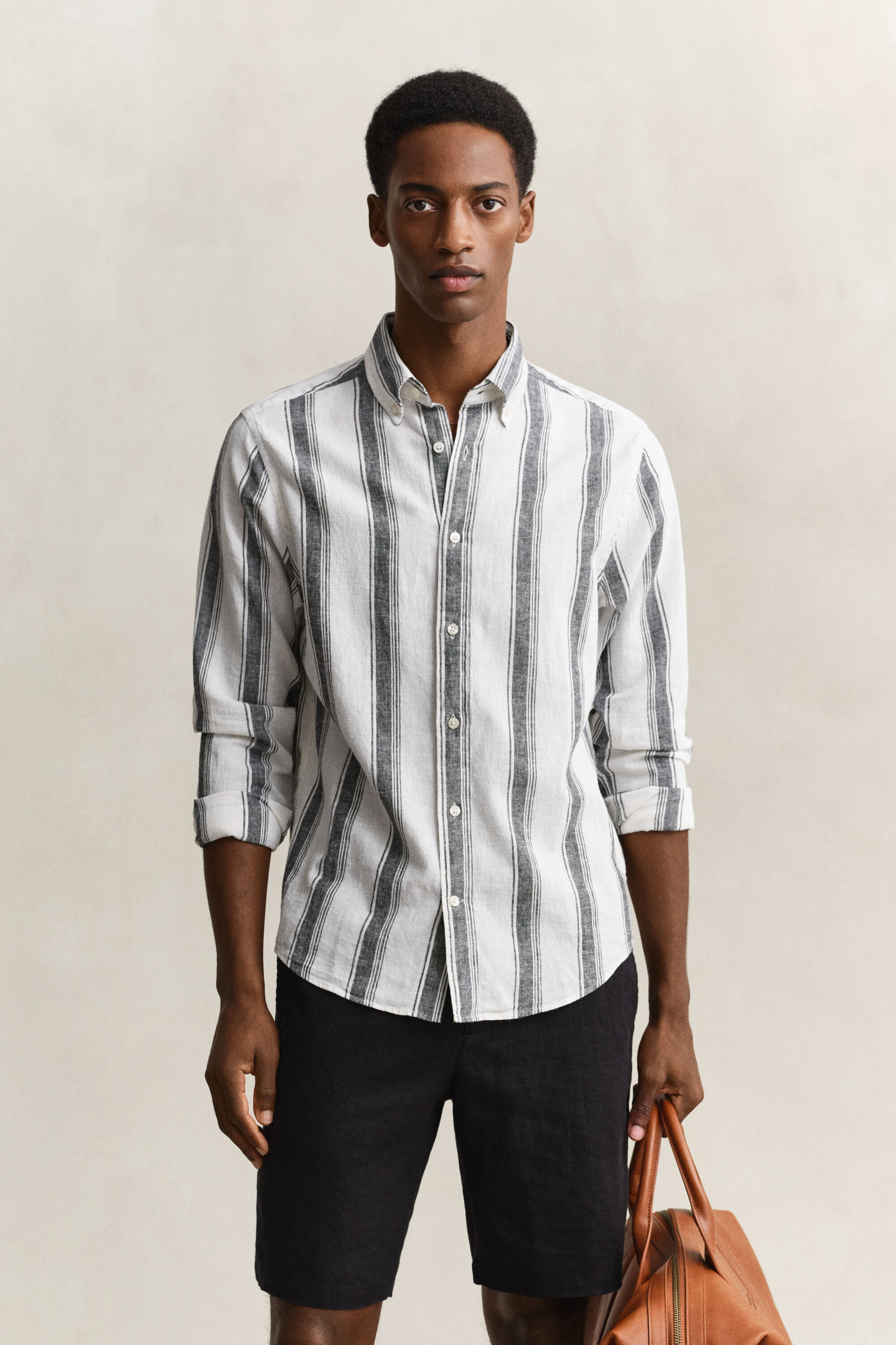 Striped Linen Blend Shirt