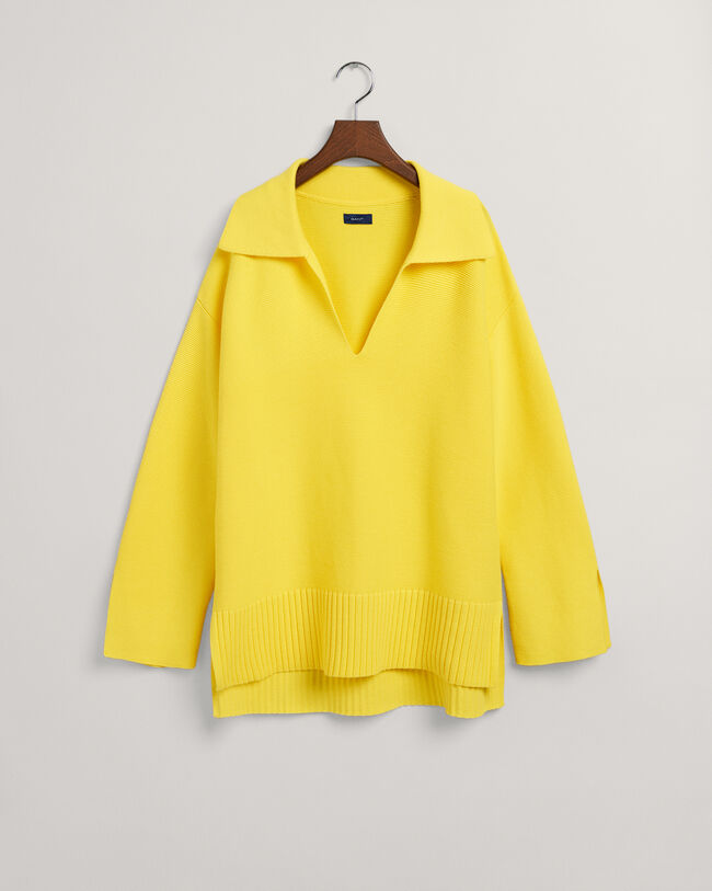 Open Collar Knit Sweater